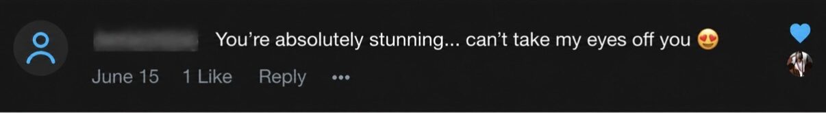 Screenshot of fan praise for celebrity OnlyFans creator EmmyKrist