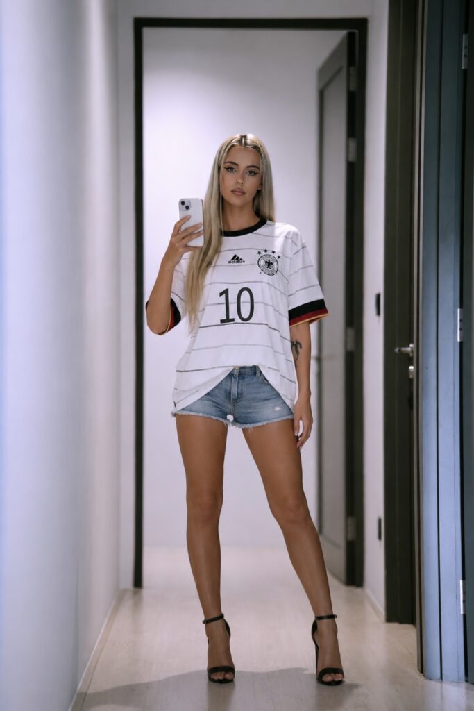 EmmyKrist OnlyFans World Cup hot girl in Germany team football jersey
